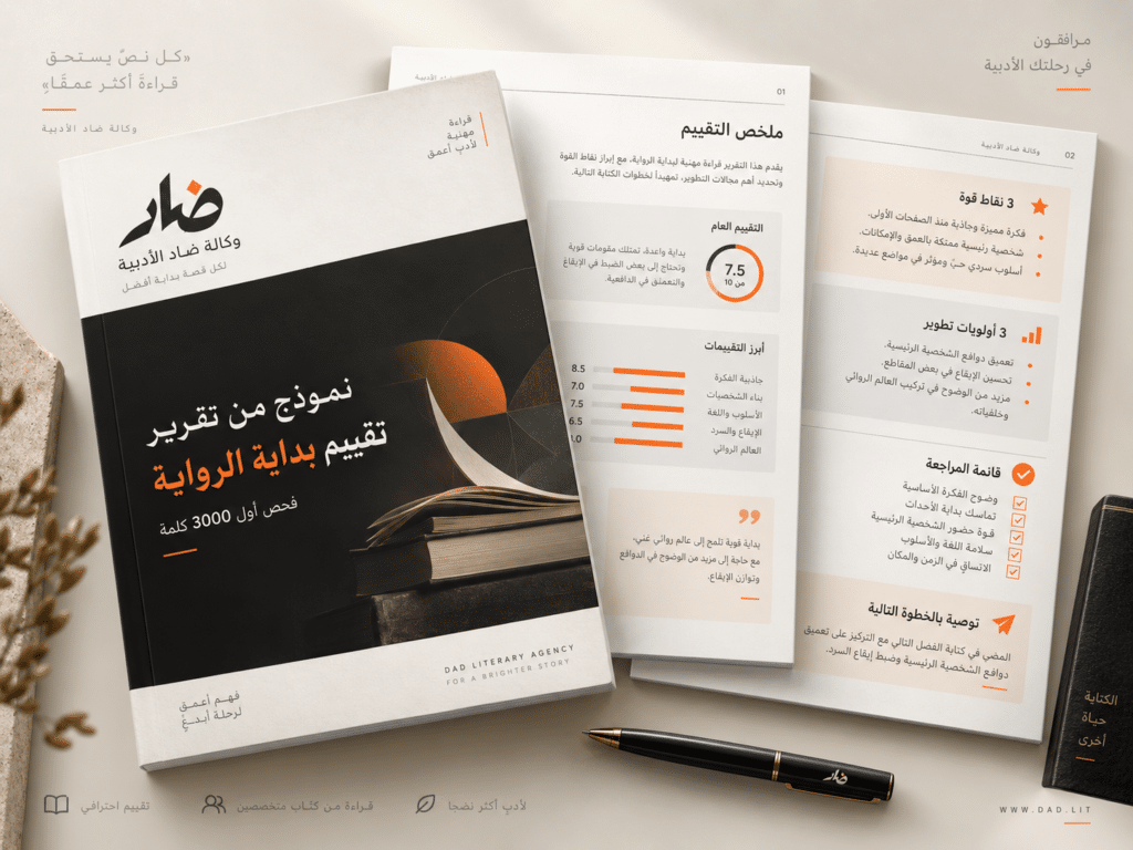 نموذج تقرير تقييم بداية الرواية من وكالة ضاد الأدبية